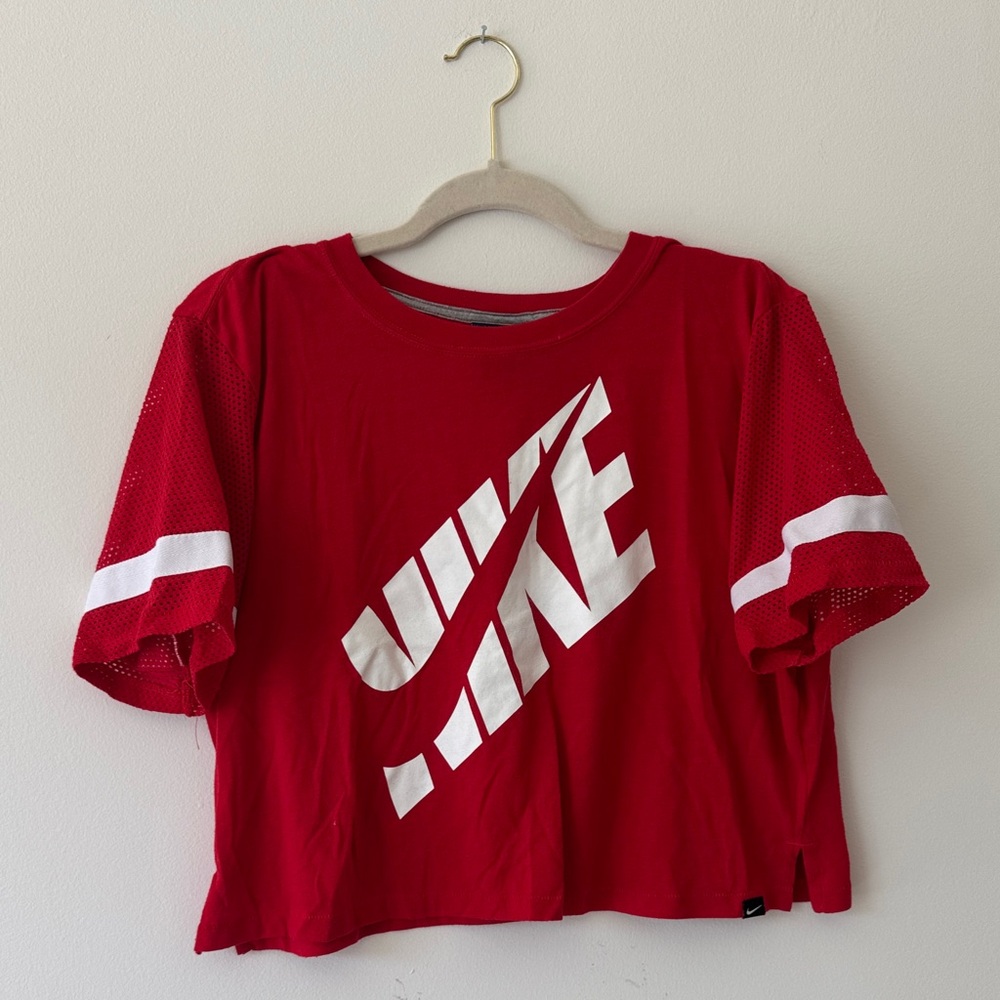 Nike Sporty Crop Tee with Mesh Sleeves